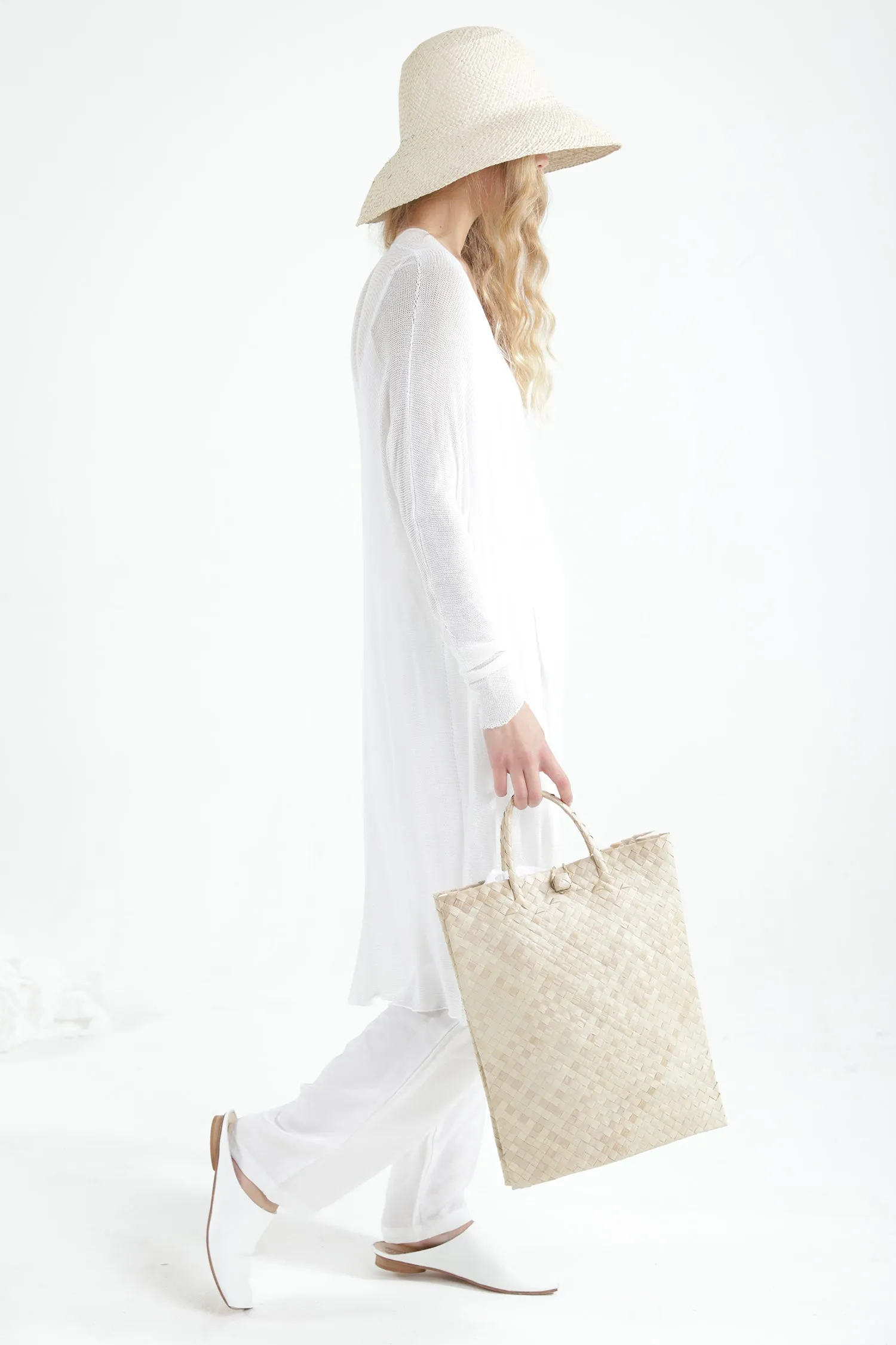 White Long Bamboo Cardigan