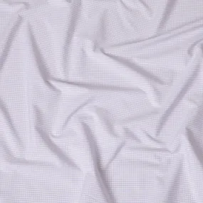 White Premium pure Italian 100% cotton shirting fabric with light purple print in checks design-D16616