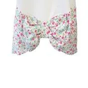 White Top with Ditsy Print Bow Detail