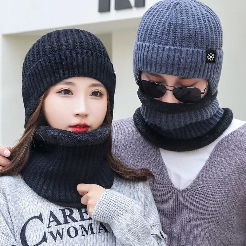 Winter Beanie Hat Scarf Sets Warm Knit Hat