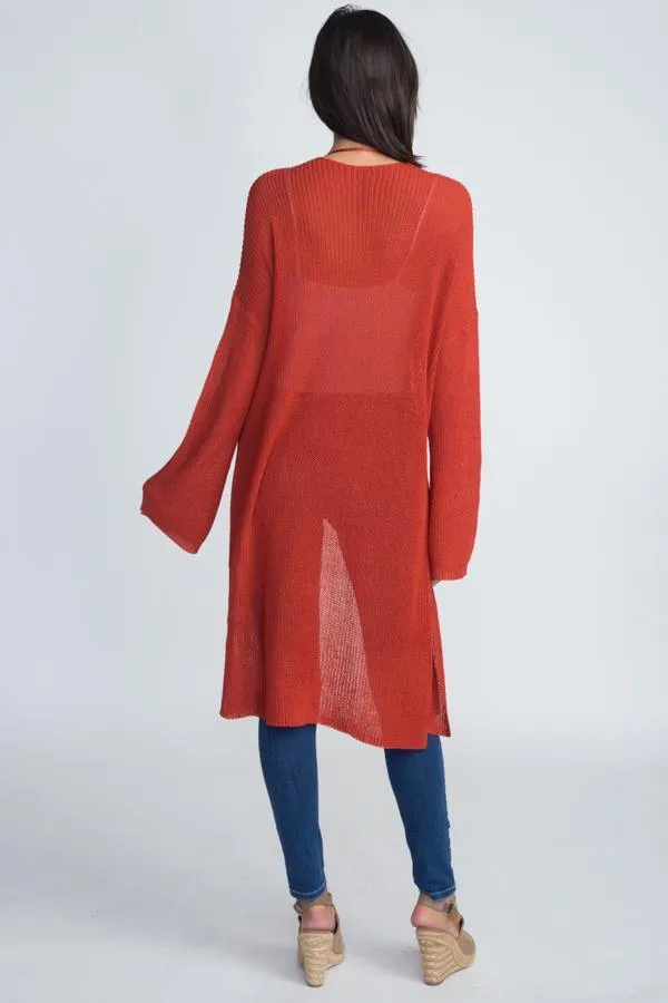 Women's Long Knit Thin Cardigan