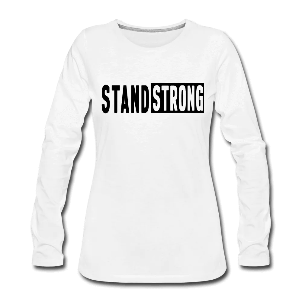 Womens Long Sleeve Graphic Tee, Stand Strong Print