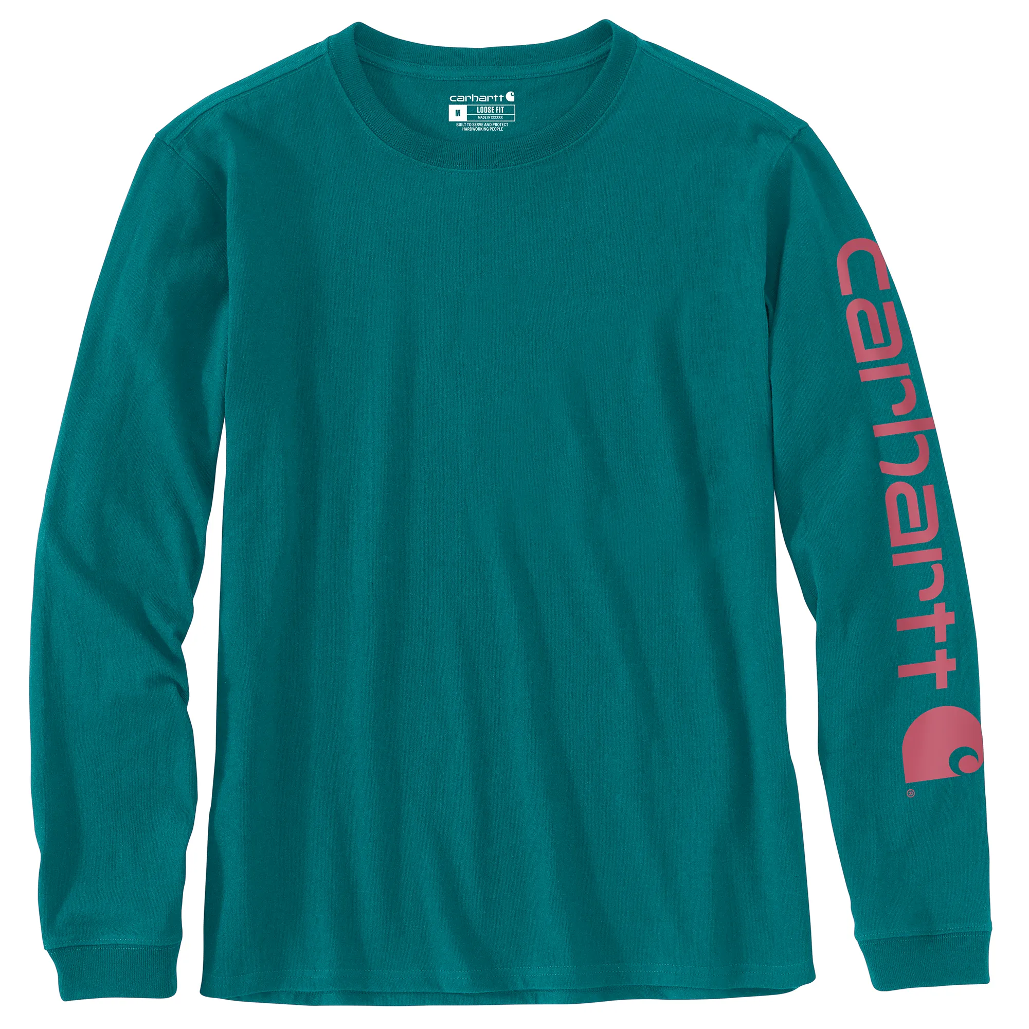 Women's Loose Fit Heavyweight Long-Sleeve Logo Sleeve Graphic T-Shirt