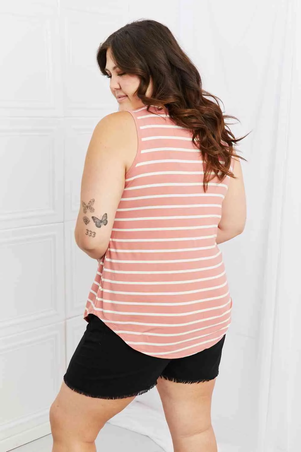 Women's Zenana Find Your Path Full Size Sleeveless Striped Top