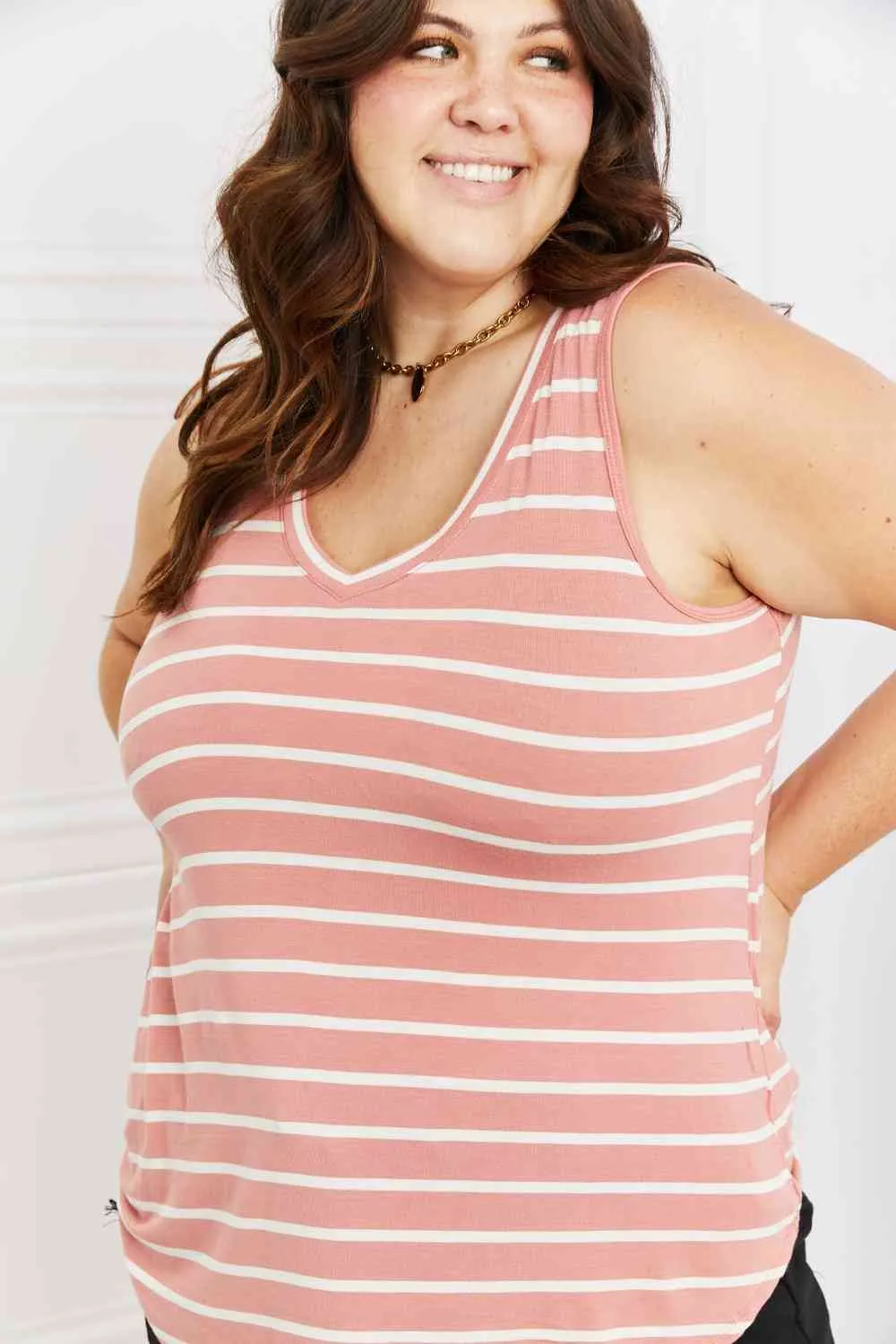 Women's Zenana Find Your Path Full Size Sleeveless Striped Top