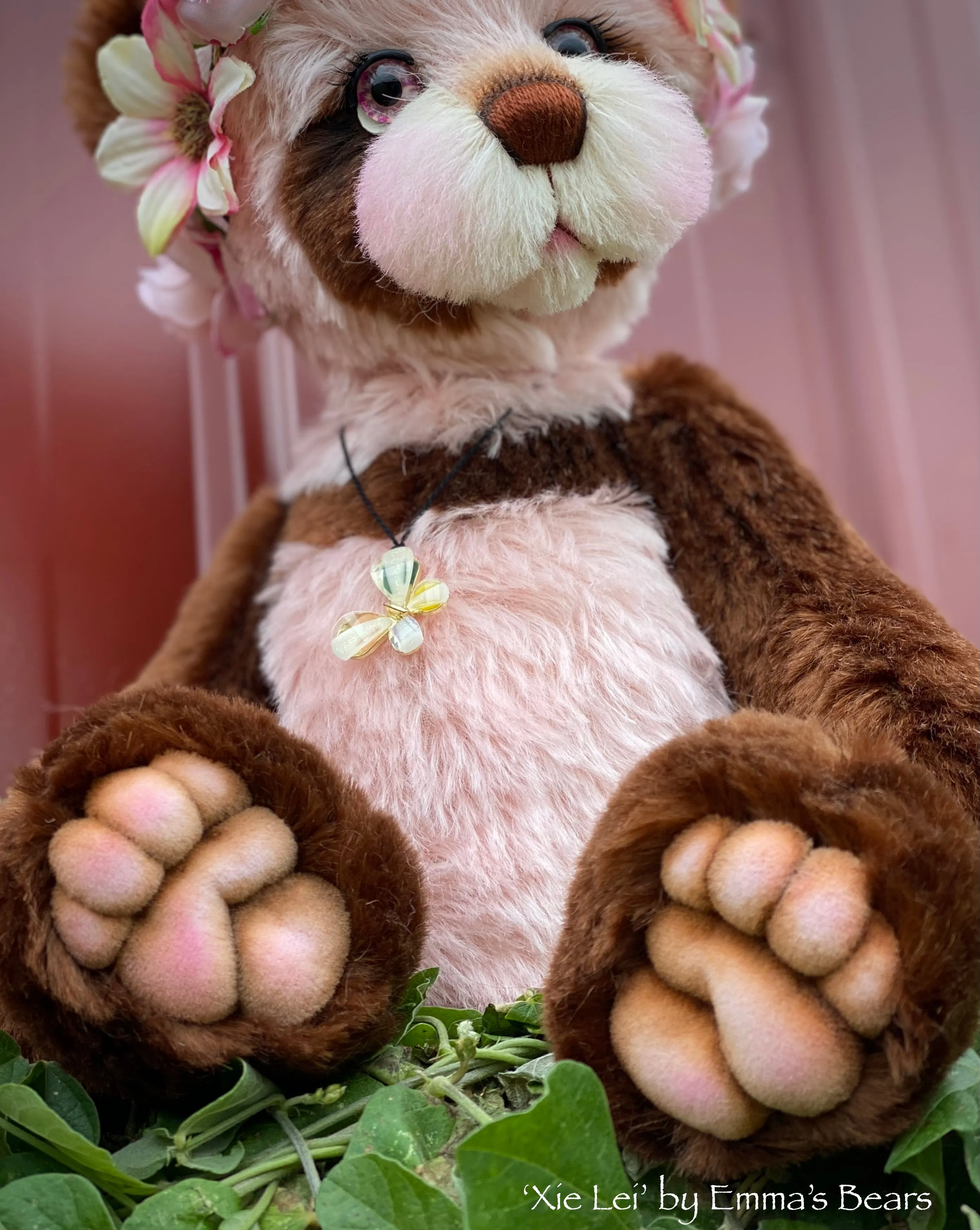 Xie Lei - 15" mohair artist panda bear by Emma's Bears  - OOAK