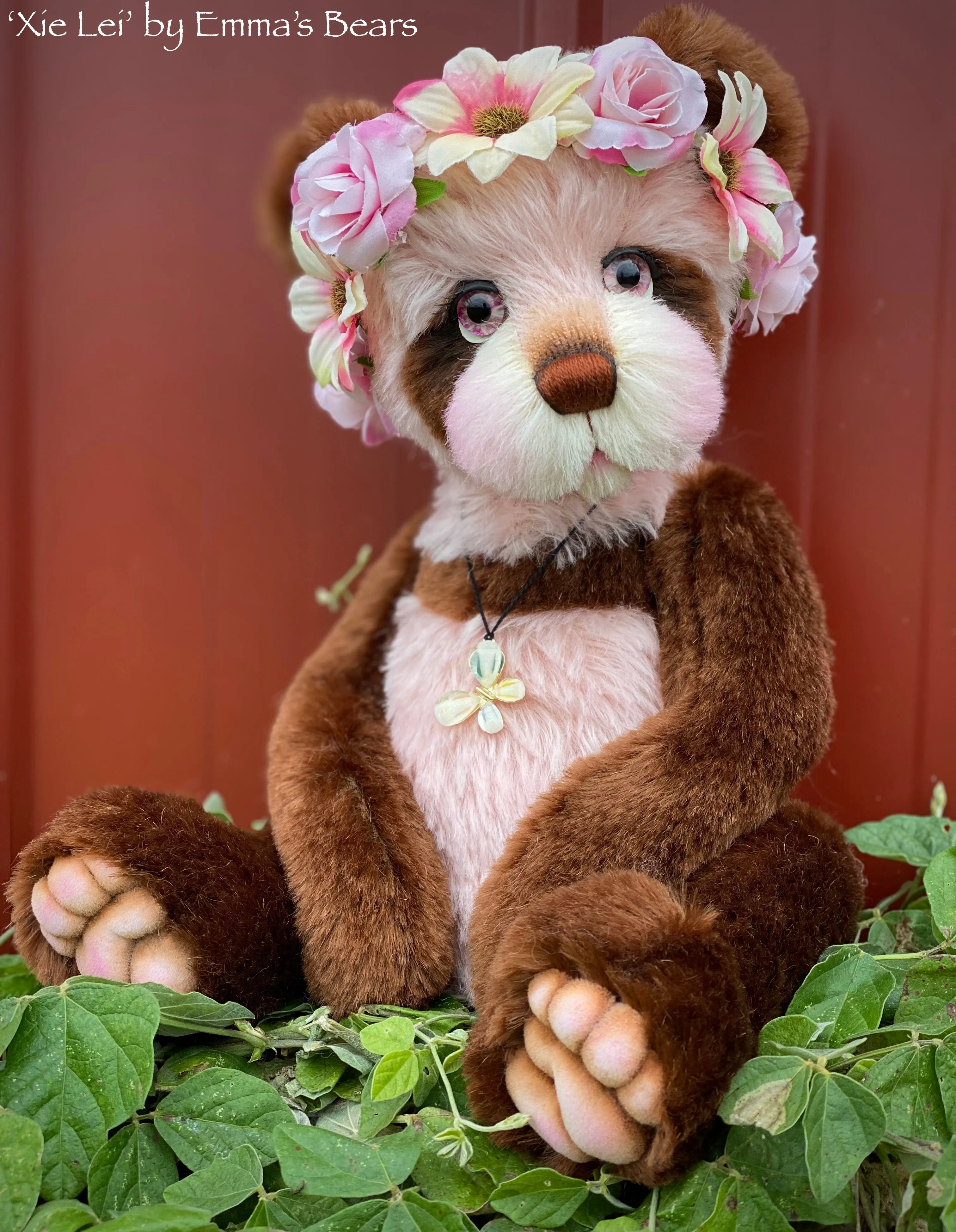 Xie Lei - 15" mohair artist panda bear by Emma's Bears  - OOAK
