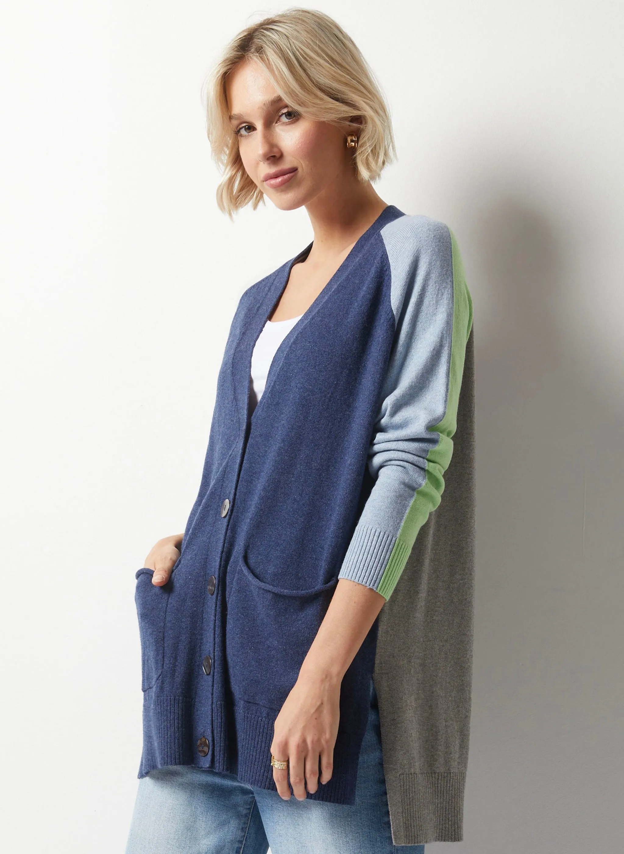 Zaket & Plover - College Cardigan - Denim Combo