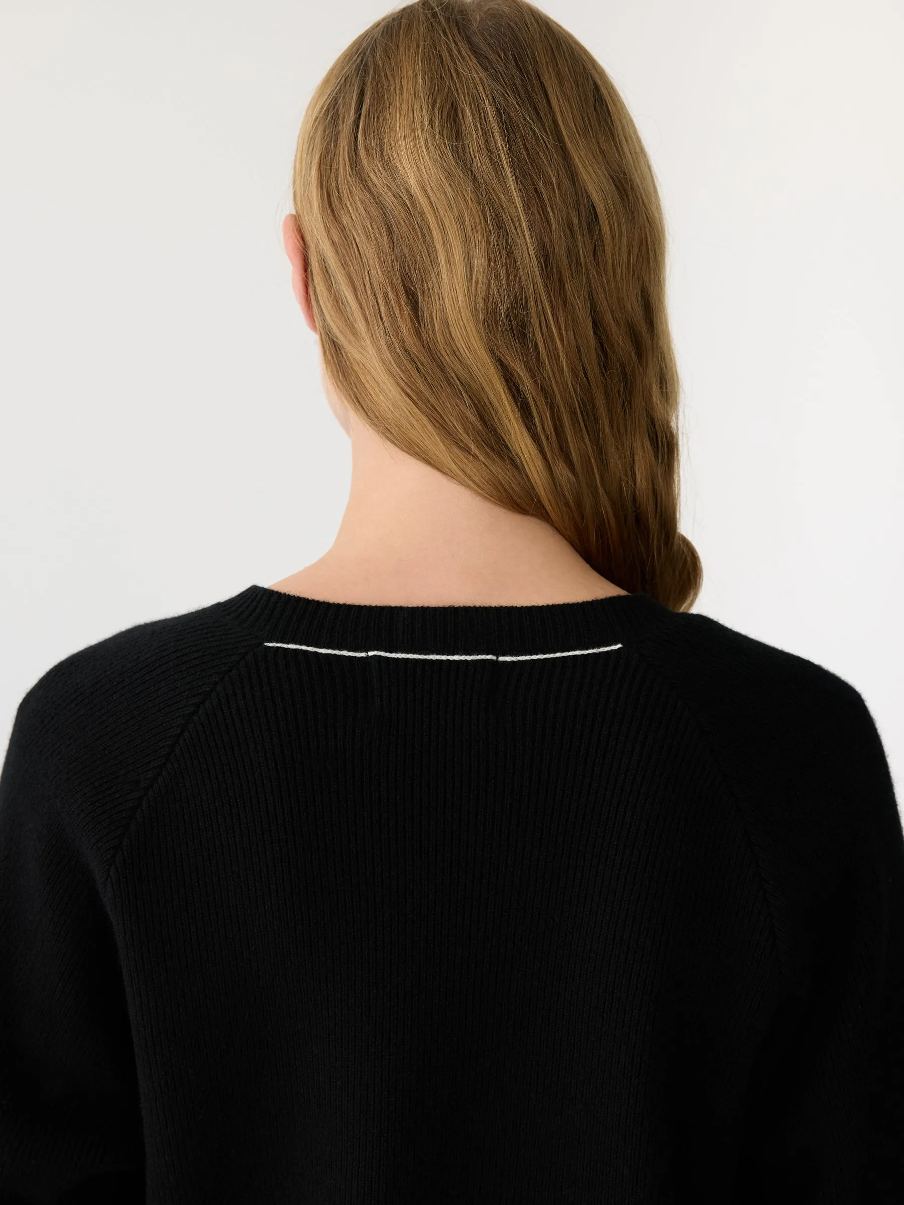 zip detail v neck knit