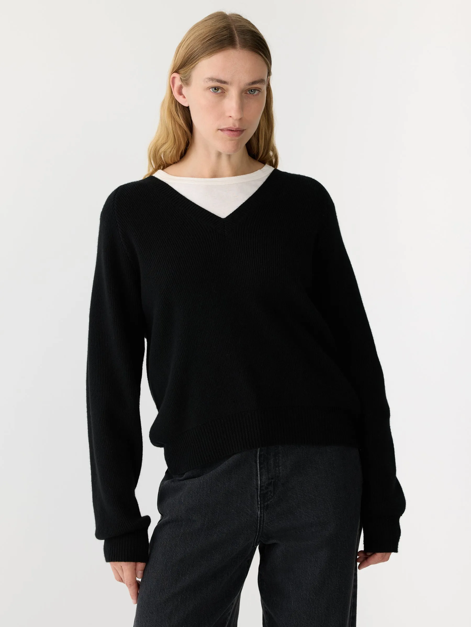 zip detail v neck knit