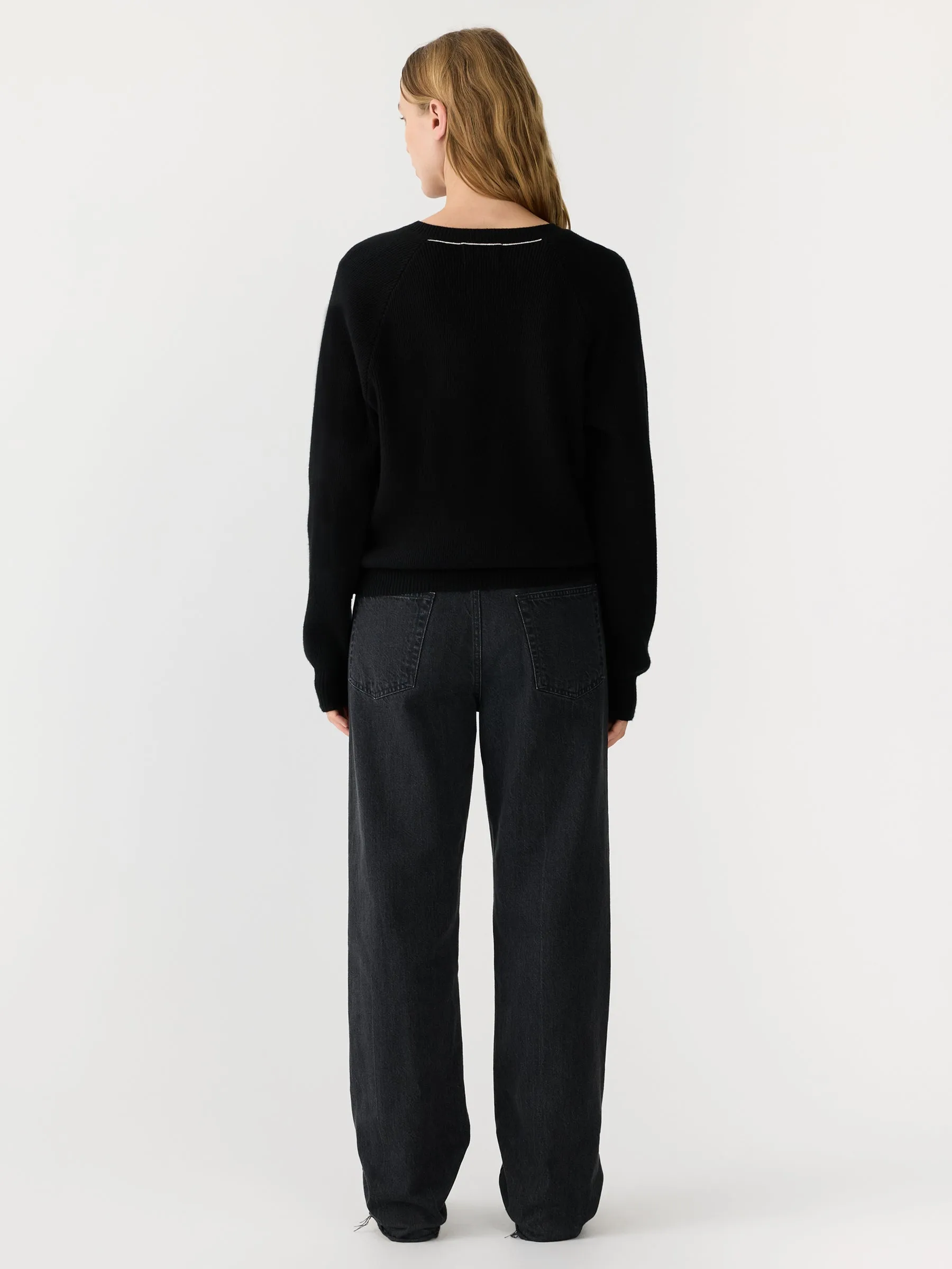 zip detail v neck knit