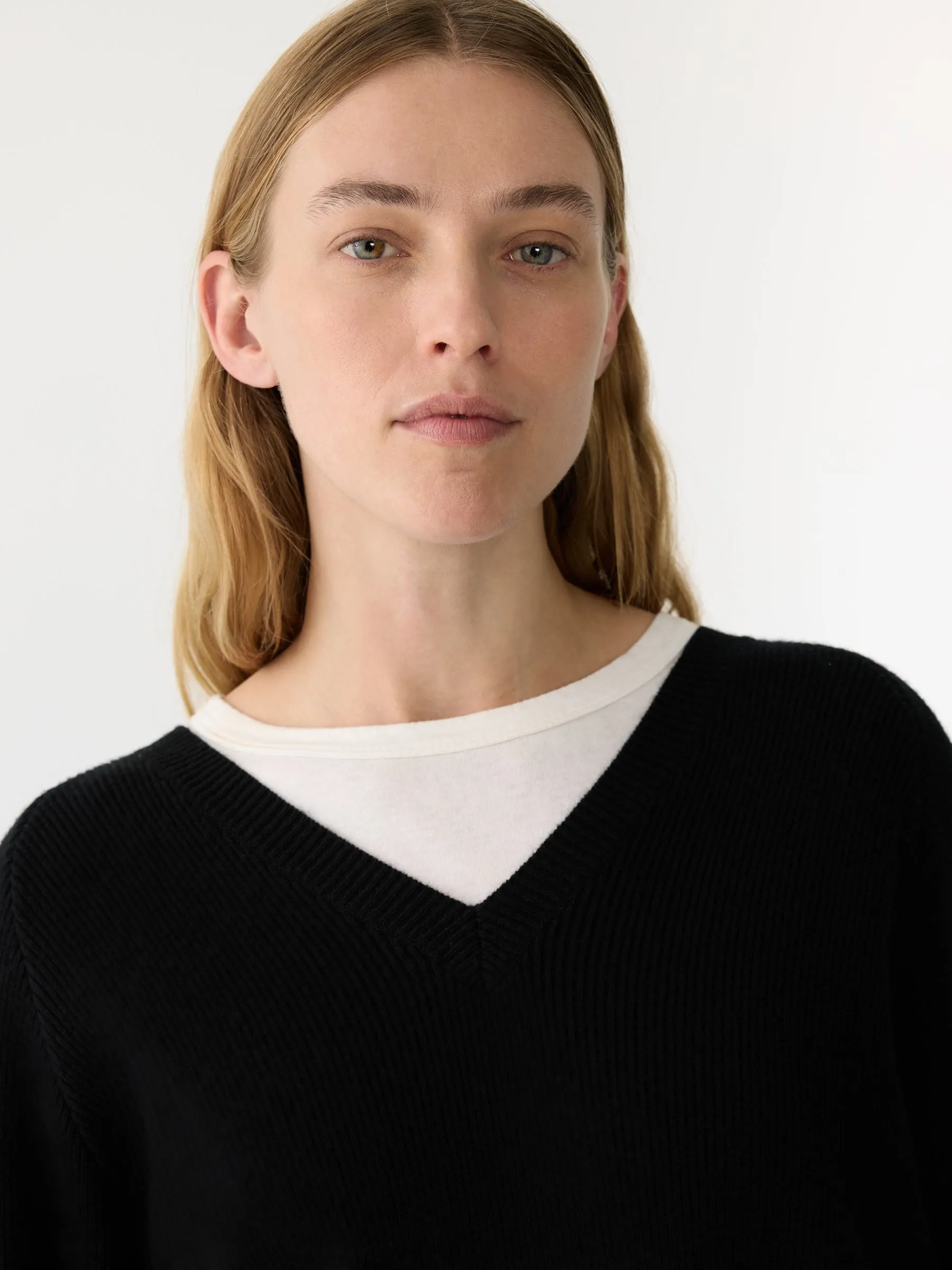 zip detail v neck knit