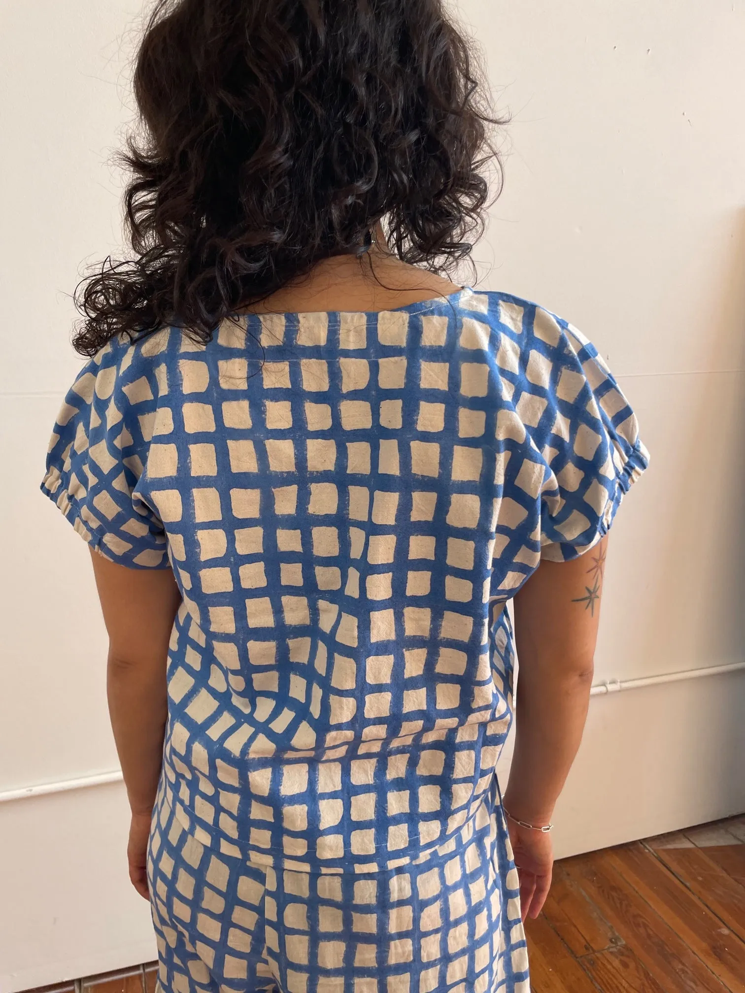 Zélia Top Blue Grid (XS-XXL)