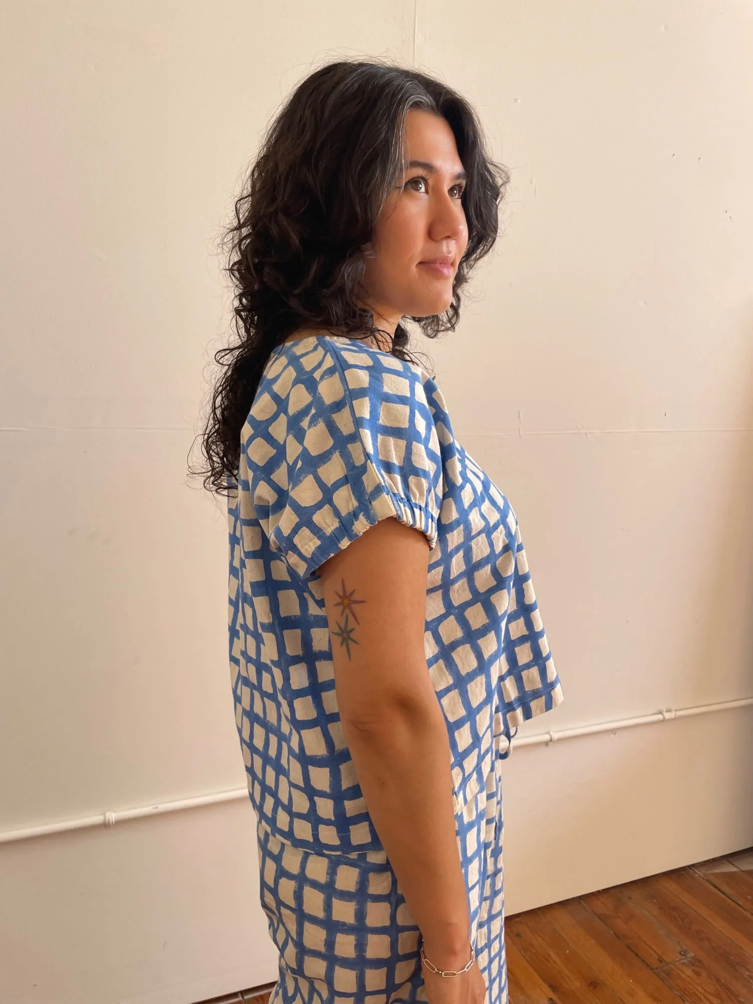 Zélia Top Blue Grid (XS-XXL)