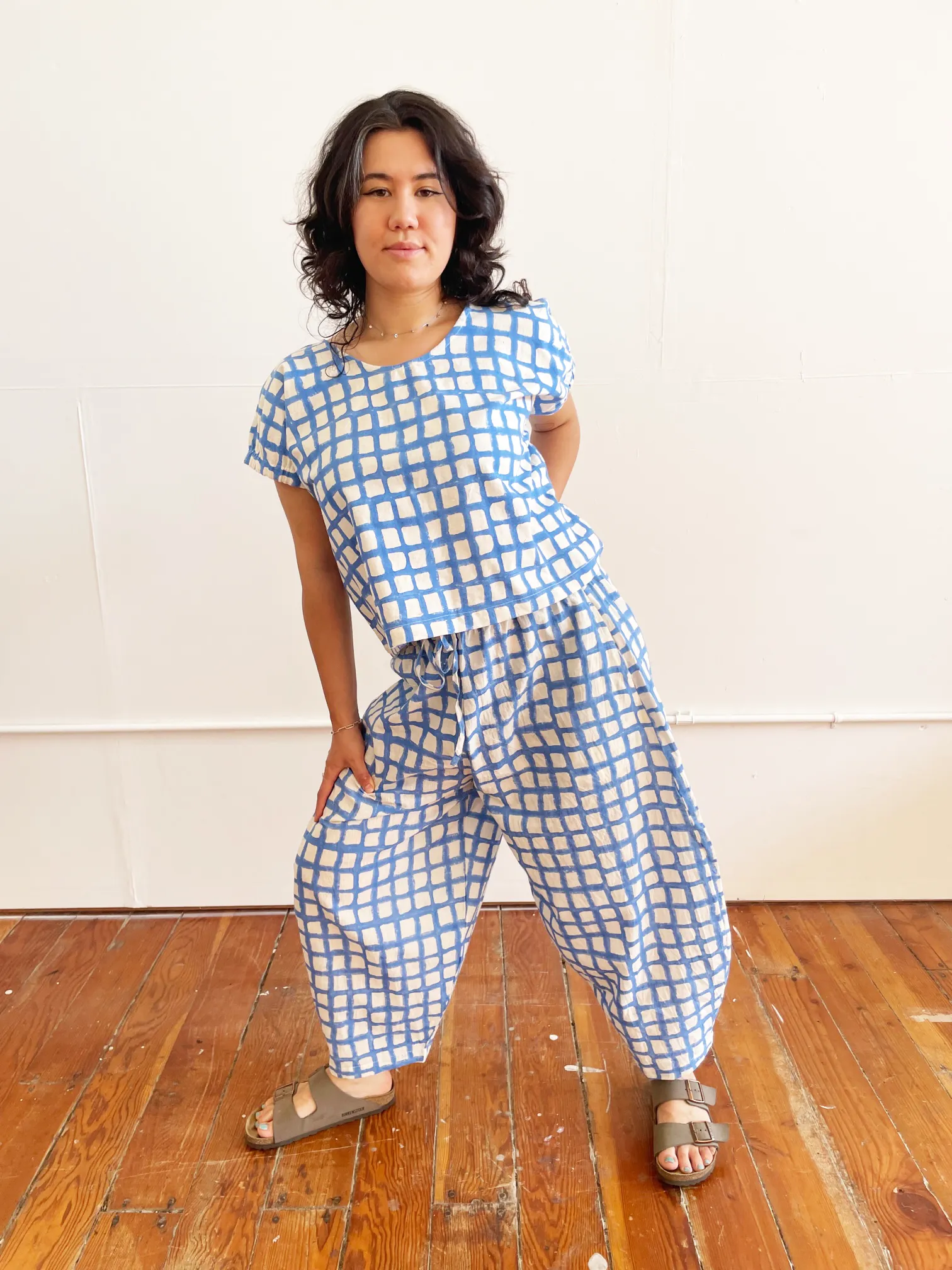 Zélia Top Blue Grid (XS-XXL)