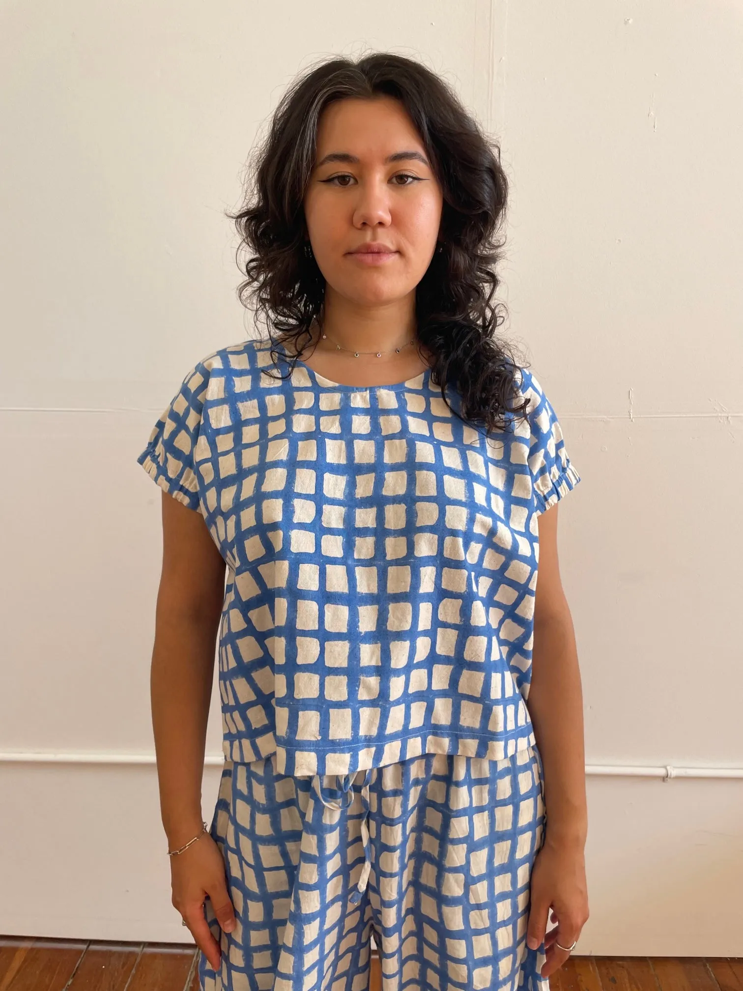 Zélia Top Blue Grid (XS-XXL)